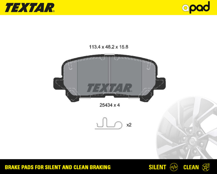 TEXTAR 2543401SC apad Bremsbelagsatz, Scheibenbremse