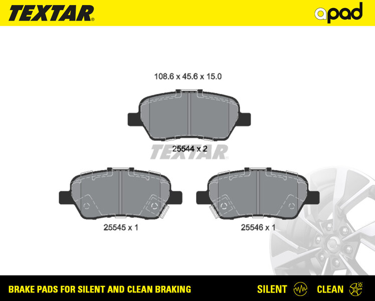 TEXTAR 2554401SC apad Bremsbelagsatz, Scheibenbremse