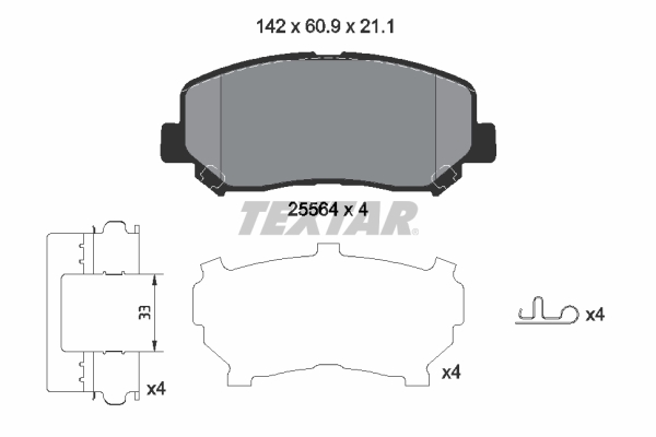TEXTAR 2556403 Q+ Bremsbelagsatz, Scheibenbremse