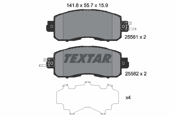 TEXTAR 2558101 Bremsbelagsatz, Scheibenbremse