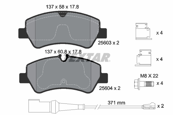 TEXTAR 2560303 Q+ Bremsbelagsatz, Scheibenbremse
