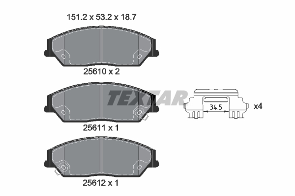 TEXTAR 2561001 Q+ Bremsbelagsatz, Scheibenbremse