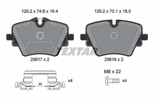 TEXTAR 2561703 Bremsbelagsatz, Scheibenbremse