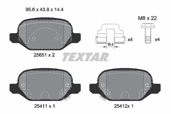 TEXTAR 2565101 Q+ Bremsbelagsatz, Scheibenbremse