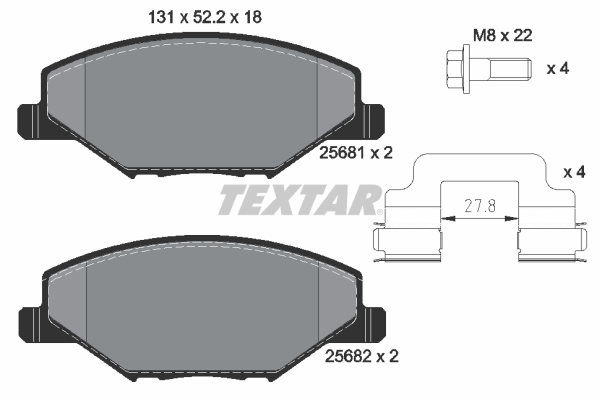 TEXTAR 2568101 Q+ Bremsbelagsatz, Scheibenbremse