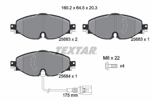 TEXTAR 2568301 Q+ Bremsbelagsatz, Scheibenbremse