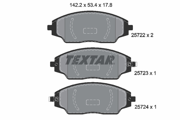 TEXTAR 2572201 Bremsbelagsatz, Scheibenbremse