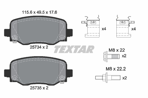TEXTAR 2573401 Q+ Bremsbelagsatz, Scheibenbremse