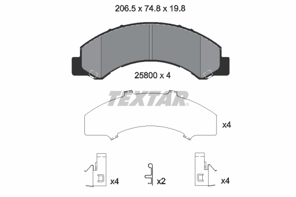 TEXTAR 2580001 Bremsbelagsatz, Scheibenbremse