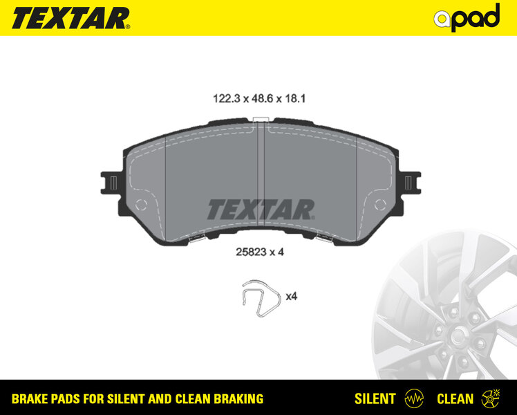 TEXTAR 2582301SC apad Bremsbelagsatz, Scheibenbremse