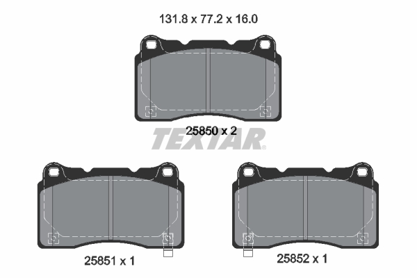 TEXTAR 2585001 Q+ Bremsbelagsatz, Scheibenbremse