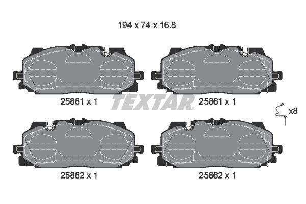 TEXTAR 2586101 Bremsbelagsatz, Scheibenbremse