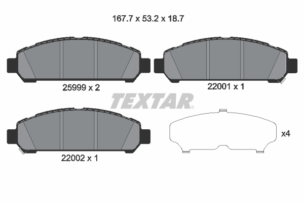 TEXTAR 2599901 Bremsbelagsatz, Scheibenbremse