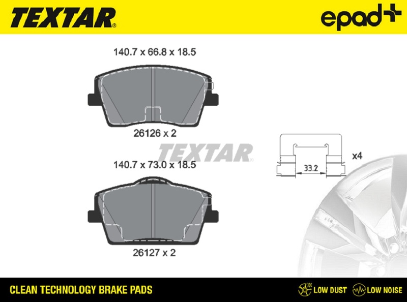 TEXTAR 2612601CP epad+ Bremsbelagsatz, Scheibenbremse