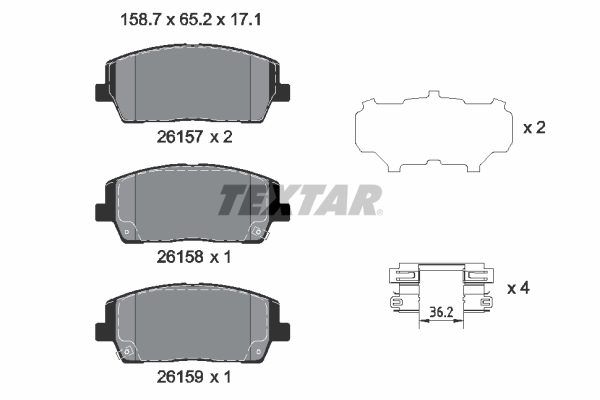 TEXTAR 2615701 Q+ Bremsbelagsatz, Scheibenbremse