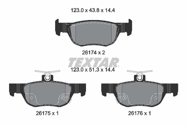 TEXTAR 2617401 Q+ Bremsbelagsatz, Scheibenbremse