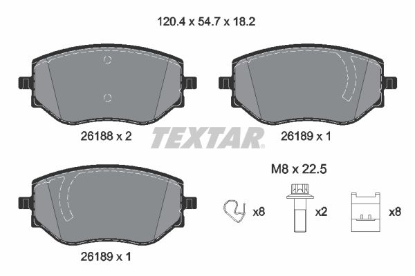 TEXTAR 2618801 Q+ Bremsbelagsatz, Scheibenbremse