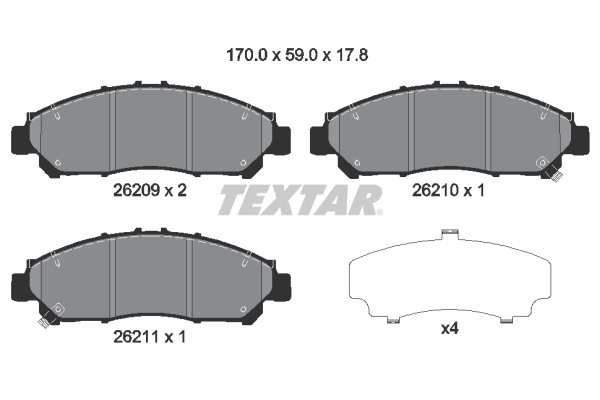 TEXTAR 2620901 Bremsbelagsatz, Scheibenbremse