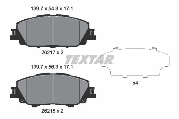 TEXTAR 2621701 Bremsbelagsatz, Scheibenbremse