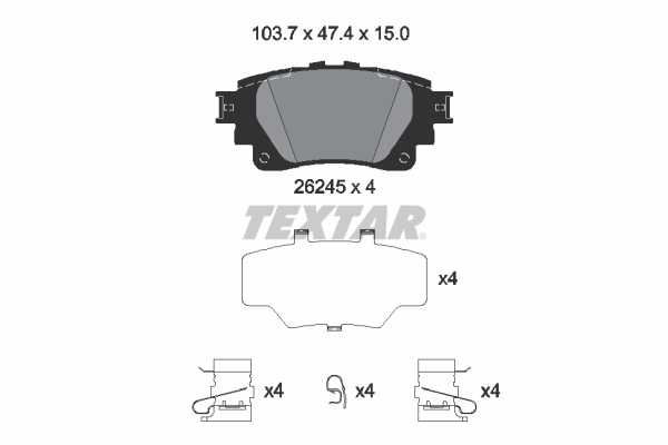 TEXTAR 2624501 Bremsbelagsatz, Scheibenbremse