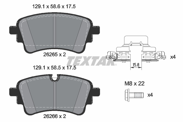 TEXTAR 2626503 Bremsbelagsatz, Scheibenbremse