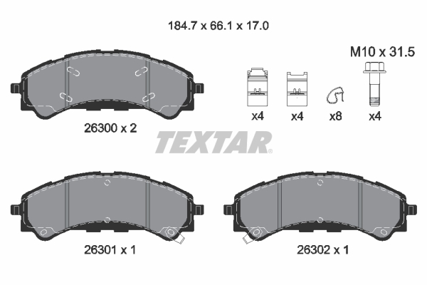 TEXTAR 2630001 Q+ Bremsbelagsatz, Scheibenbremse