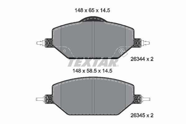 TEXTAR 2634401 Bremsbelagsatz, Scheibenbremse