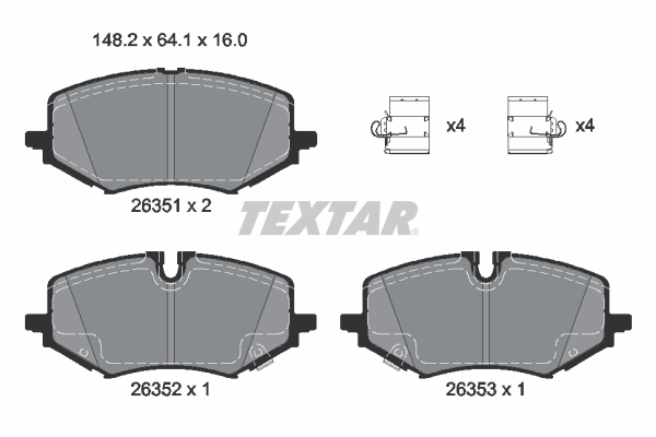 TEXTAR 2635102 Q+ Bremsbelagsatz, Scheibenbremse