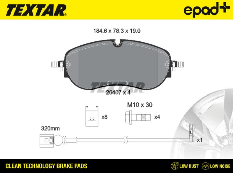 TEXTAR 2640701CP epad+ Bremsbelagsatz, Scheibenbremse