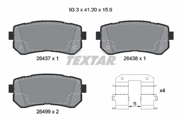 TEXTAR 2643701 Q+ Bremsbelagsatz, Scheibenbremse