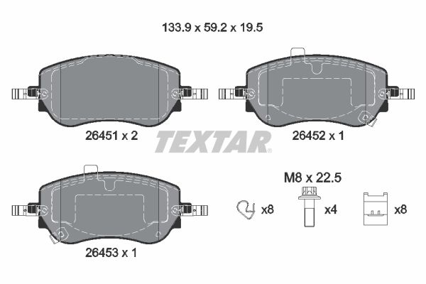 TEXTAR 2645101 Q+ Bremsbelagsatz, Scheibenbremse