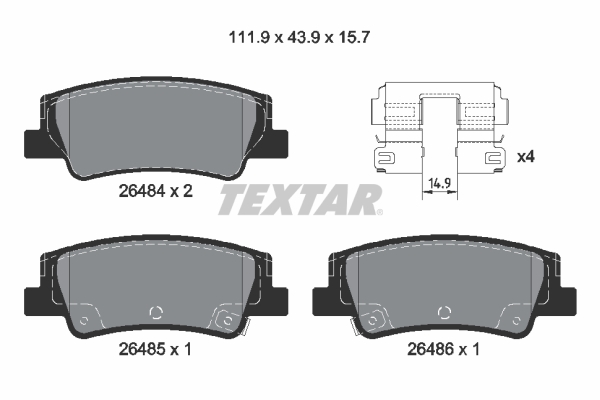 TEXTAR 2648401 Bremsbelagsatz, Scheibenbremse