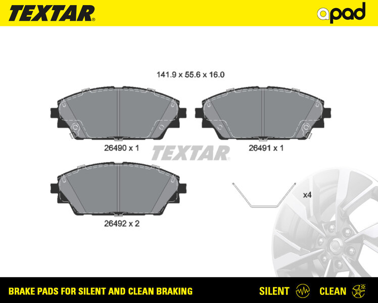 TEXTAR 2649001SC apad Bremsbelagsatz, Scheibenbremse