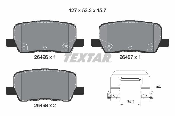 TEXTAR 2649601 Q+ Bremsbelagsatz, Scheibenbremse