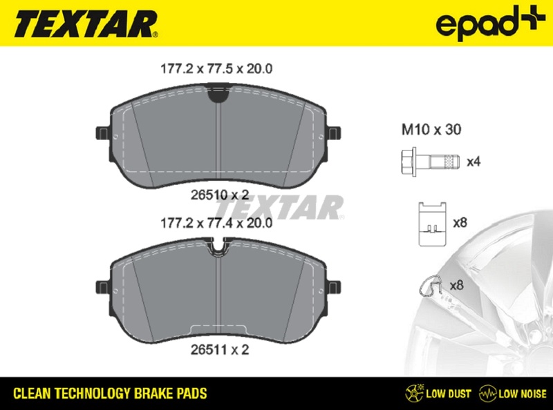 TEXTAR 2651001CP epad+ Bremsbelagsatz, Scheibenbremse