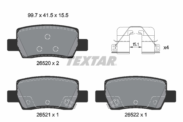 TEXTAR 2652001 Q+ Bremsbelagsatz, Scheibenbremse
