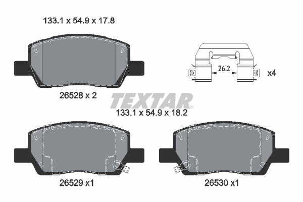 TEXTAR 2652801 Bremsbelagsatz, Scheibenbremse