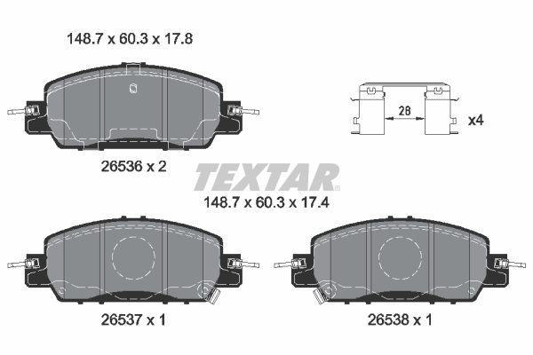 TEXTAR 2653601 Q+ Bremsbelagsatz, Scheibenbremse