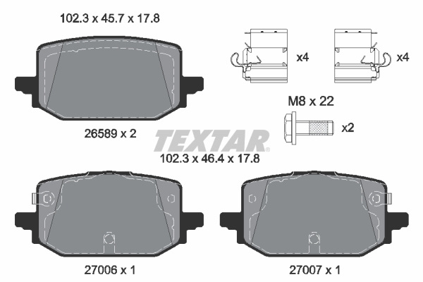 TEXTAR 2658901 Q+ Bremsbelagsatz, Scheibenbremse