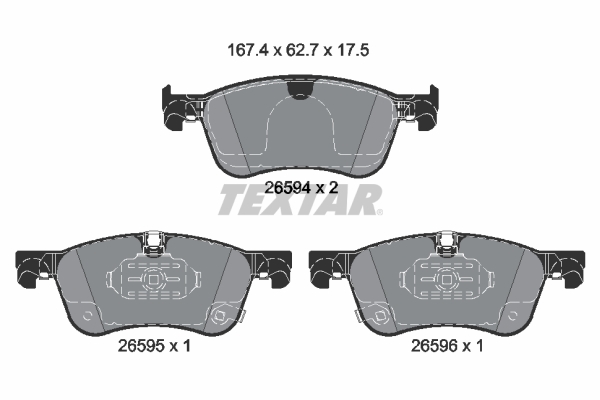 TEXTAR 2659401 Bremsbelagsatz, Scheibenbremse