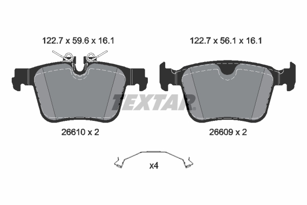 TEXTAR 2661001 Bremsbelagsatz, Scheibenbremse