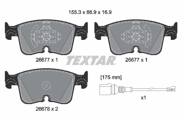 TEXTAR 2667702 Q+ Bremsbelagsatz, Scheibenbremse