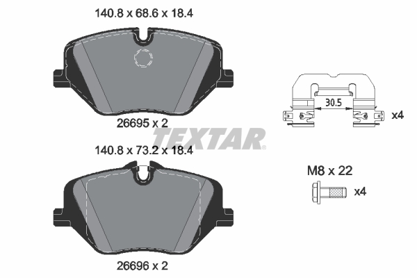 TEXTAR 2669501 Q+ Bremsbelagsatz, Scheibenbremse