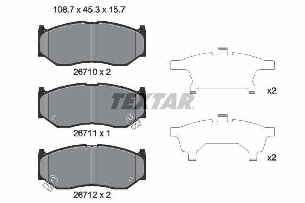 TEXTAR 2671001 Bremsbelagsatz, Scheibenbremse