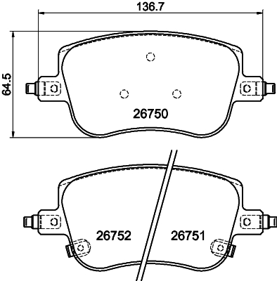 TEXTAR 2675002 Bremsbelagsatz, Scheibenbremse
