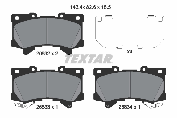 TEXTAR 2683201 Bremsbelagsatz, Scheibenbremse