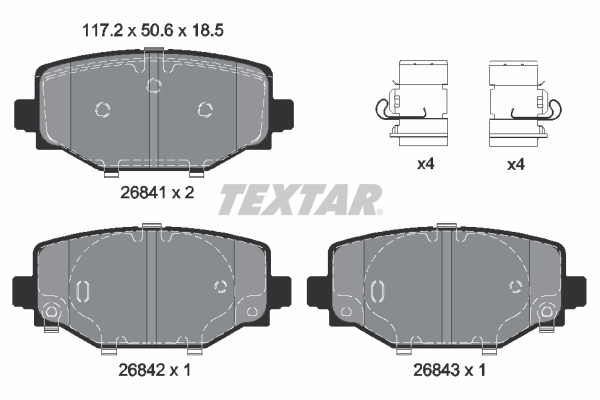 TEXTAR 2684101 Bremsbelagsatz, Scheibenbremse