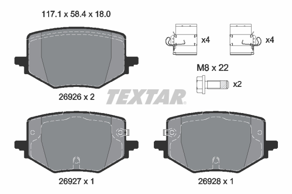 TEXTAR 2692601 Q+ Bremsbelagsatz, Scheibenbremse