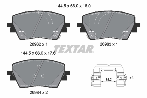 TEXTAR 2698201 Q+ Bremsbelagsatz, Scheibenbremse