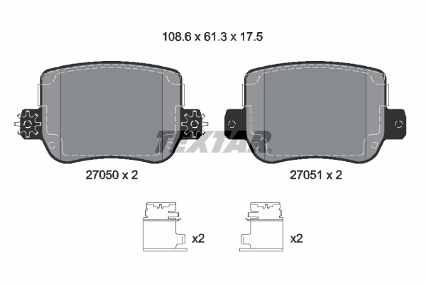TEXTAR 2705001 Bremsbelagsatz, Scheibenbremse